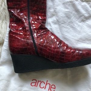 Red Arche Waterproof Boots Size 8